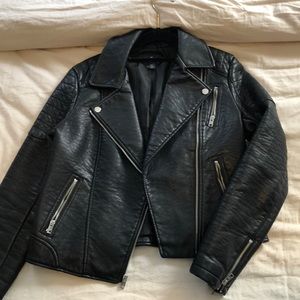 Leather biker jacket